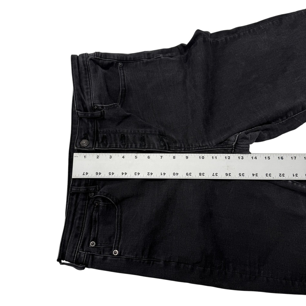 American Eagle Black High Waisted Button Fly Flare Jeans Next Level Stretch‎ 14R - Picture 9 of 10